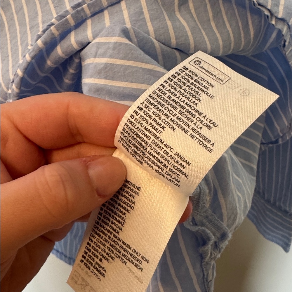 H&M Blue and White Striped Blouse/Shirt - Picture 5 of 6